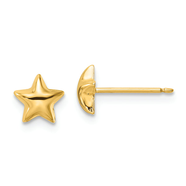 14k Polished Star Post Earrings