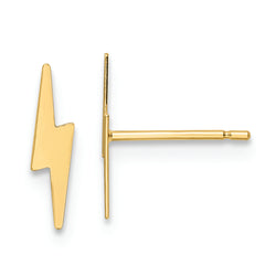 14K Polished Lightening Bolt Post Earrings