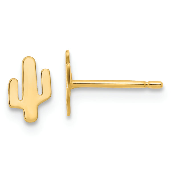 14K Polished Cactus Post Earrings