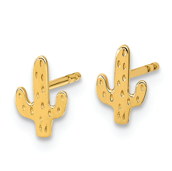 14K Polished Cactus Post Earrings