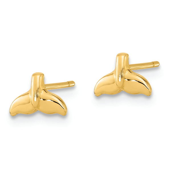 14K Polished Whale Tail Post Earrings